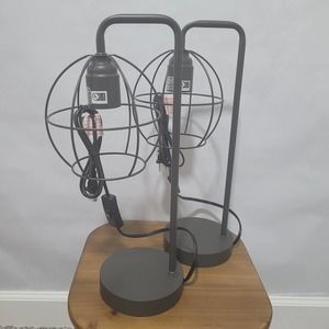 Geometric Gray metal 2 Lamps